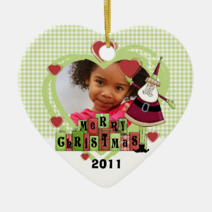 Cerâmica Papais noeis Feliz de Natal Ornamento de Fotos