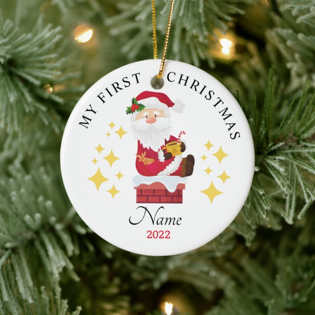 Cerâmica Papais noeis Meu Primeiro Ornamento de Natal 2022  (Árvore)