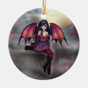 Cerâmica Pequeno ornamento de Halloween de fada vampira gót