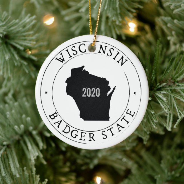 Cerâmica Personalizado Ornamento de Wisconsin (Árvore)