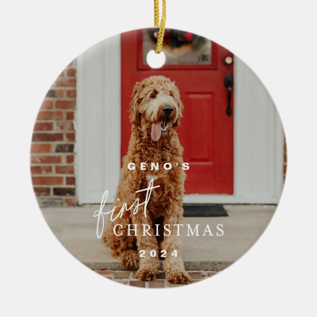 Cerâmica Pets Primeiro Ornamento de Natal (Frente)