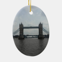 Cerâmica Ponte de Londres & caixa do telefone - ornamento