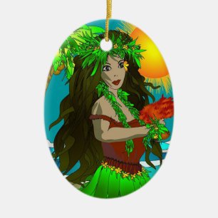 Cerâmica Pouco ornamento de Hula