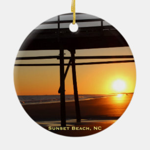 Cerâmica Praia do por do sol, ornamento da árvore de Natal