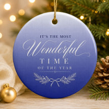 Presente de Luxo com Ornamento de Gradiente Azul