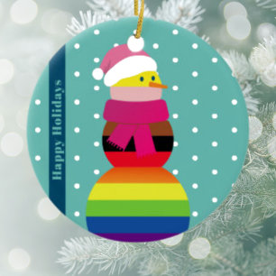 Cerâmica Presente de Natal ornamento bandeira lgbtq lgbtqia