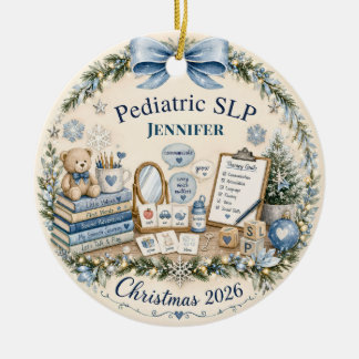 Cerâmica Presente de Ornamento de Natal para Fonoaudiólogo