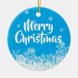 Cerâmica Presente / Ornamento de Árvore Azul Brilhante de N