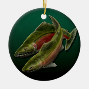 Cerâmica Presente Salmon personalizado ornamento de pesca