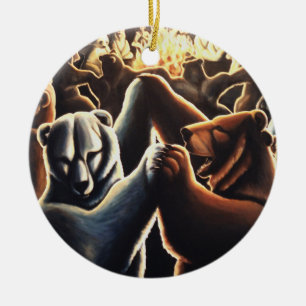 Cerâmica Presentes de Amor Multicultural Ornamento de Ursos