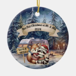 Cerâmica Primeiro Casal de Natal RV Novo Ornamento