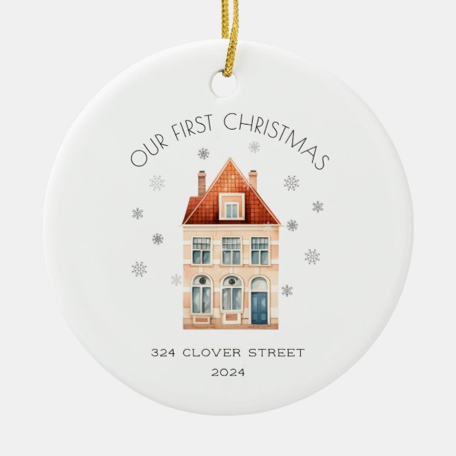 Cerâmica Primeiro Natal Em Novo Ornamento De Férias Domésti (Frente)