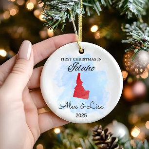 Cerâmica Primeiro Natal no Ornamento Estadual de Idaho