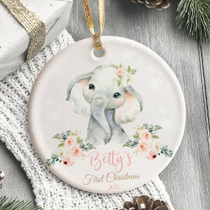 Cerâmica Primeiro Ornamento de Natal Animais Safari