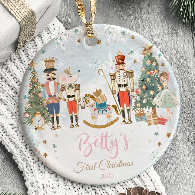 Cerâmica Primeiro Ornamento de Natal O balé Nutcracker (baby’s first christmas ornament, personalized christmas ornament, custom baby ornament, newborn holi)