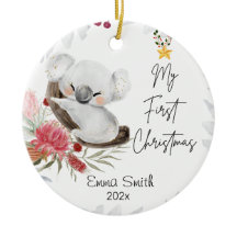 Primeiro Ornamento Personalizado de Natal de Koala