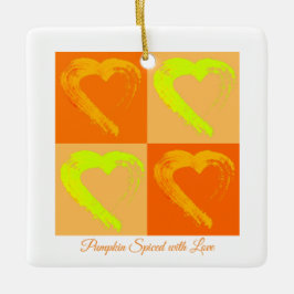 Cerâmica Pumpkin Picado com Amor Corações Ornamento de Carr