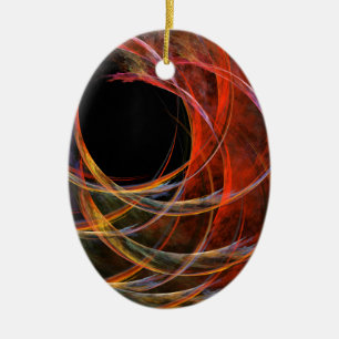 Cerâmica Quebrando o Ornamento Oval de Arte Abstrato de Cír