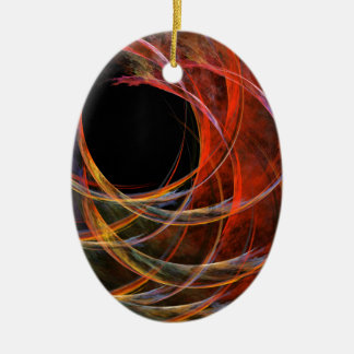 Cerâmica Quebrando o Ornamento Oval de Arte Abstrato de Cír