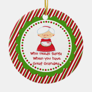 Cerâmica Quem Precisa de Papai Noel. Grande Ornamento de Na