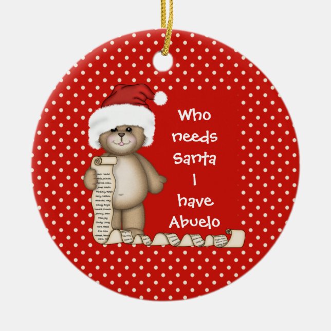 Cerâmica Quem Precisa de Papai Noel... Ornamento de Natal d (Frente)