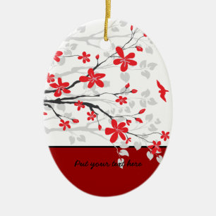 Cerâmica Ramo de Magnolia e ornamento personalizado de flor