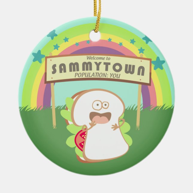 Cerâmica Refletor sanduíche engraçado comida ornamento de N (Frente)