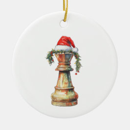 Cerâmica Rei do Xadrez de Natal Dupla Face Ornamento Cavale