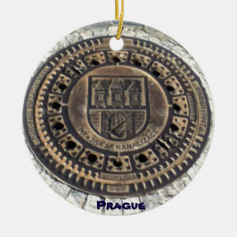 Cerâmica República checa do ornamento do cobrir da rua de