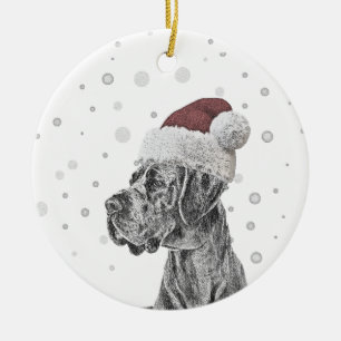 Cerâmica Retrato de Cão e Ornamento de Impressão de Pata
