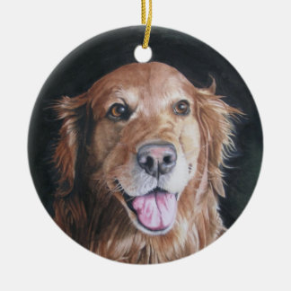 Cerâmica Retriever de /Golden do ornamento da relembrança