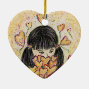 Cerâmica Reunindo Ornamento de Presentes de Feriado de Cora