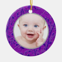 Cerâmica Roxo Bebê Primeiro Ornamento de Natal