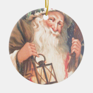 Cerâmica Rua antiga, Nicholas com Ornamento de Lanterna Vin