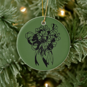 Cerâmica Rua de Buquê de Shamrock irlandês. Ornamento do Di