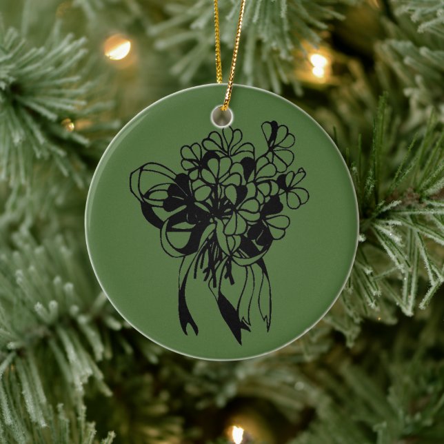 Cerâmica Rua de Buquê de Shamrock irlandês. Ornamento do Di (Árvore)