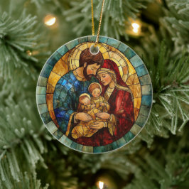 Cerâmica Sagrada Família Ornamento de Natal