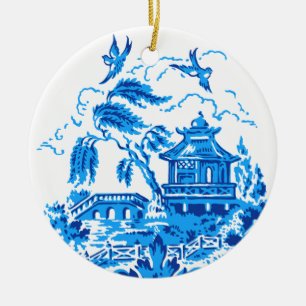 Cerâmica Salgueiro azul ornamento azul & branco de China