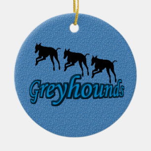 Cerâmica Salto de Greyhound Silhouettes Ornamento de Cães