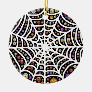 Cerâmica Scary Spooky, Ornamento de Colagem Cobweb