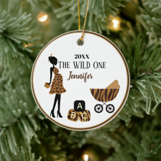 Cerâmica Selva de Ornamento Mãe Grávida Personalizada