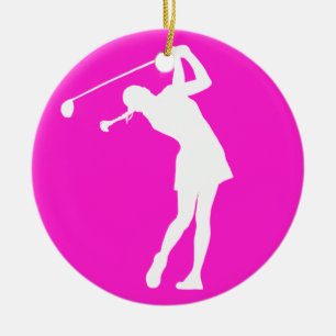 Cerâmica Senhora Jogador de golfe Silhueta Ornamento