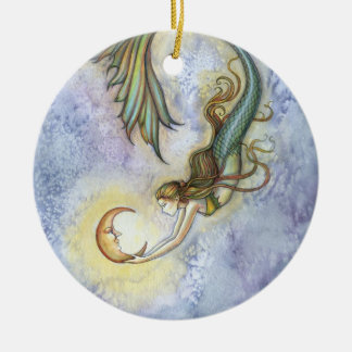 Cerâmica Sereia e Ornamento de Lua