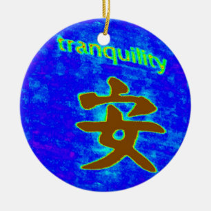 Cerâmica símbolo chinês para ornamento de tranquilidade
