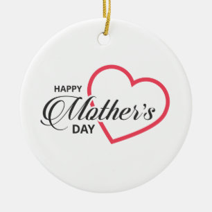 Cerâmica Simples Dia de as mães Feliz  Ornamento