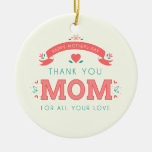 Cerâmica Simples Obrigado Mãe Dia de as mães   Ornamento