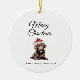 Cerâmica Sorvete de Natal, Chocolate Lab, ornamento cerâmic