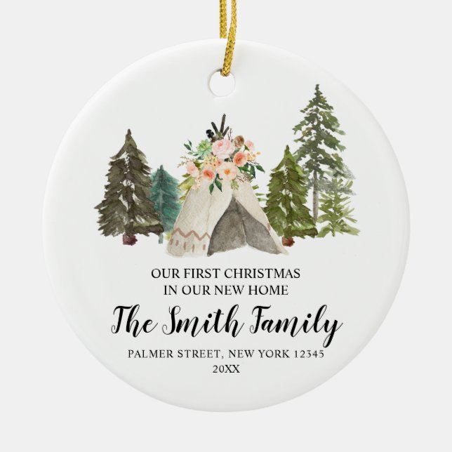 Cerâmica Tepee Nosso Natal de 1rua em nosso novo ornamento  (Frente)