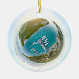 Cerâmica Turcos e Caicos de cima do ornamento do panorama