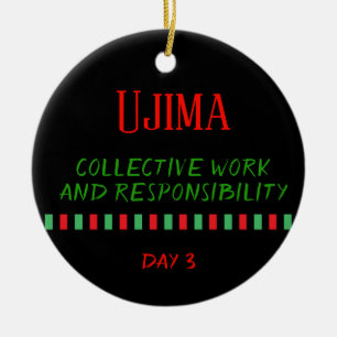 Cerâmica Ujima - Dia 3 de Kwanzaa  Ornamento